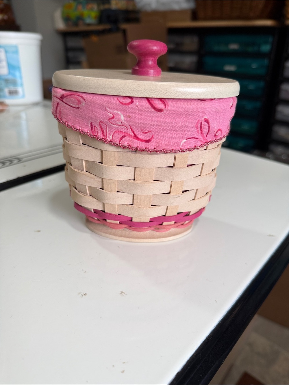 Longaberger 2011 Horizon of Hope Basket, Liner, Protector and Wooden Lid